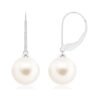925 Sterling Silver pearl leverback earrings with gold plating