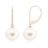 Round pearl earrings in thick gold-plated sterling silver