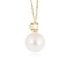 925 Sterling Silver 8MM Freshwater Cultured Pearl Pendant Bezel Set Diamond - Image 5