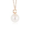925 Sterling Silver 8MM Freshwater Cultured Pearl Pendant Bezel Set Diamond - Image 6