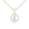 925 sterling silver pearl solitaire pendant with V bale
