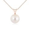 Round 8mm white pearl solitaire pendant in sterling silver