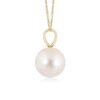 Classic solitaire pearl pendant featuring a modern V bale