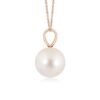 Pearl pendant with a single 8mm round stone setting