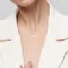 White freshwater cultured pearl pendant with elegant solitaire styling