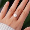 925 Sterling Silver 8MM Freshwater Cultured Pearl Twist Shank Diamond Ring Pave - Image 2