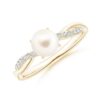 925 Sterling Silver 8MM Freshwater Cultured Pearl Twist Shank Diamond Ring Pave - Image 3