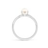 925 Sterling Silver 8MM Freshwater Cultured Pearl Twist Shank Diamond Ring Pave - Image 5