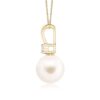 925 Sterling Silver 8MM Freshwater Cultured Pearl V Bale Pendant - Image 5