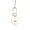 925 Sterling Silver 8MM Freshwater Cultured Pearl V Bale Pendant - Image 6