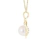 925 Sterling Silver 8MM Twist Freshwater Cultured Pearl and Diamond Pendant - Image 5