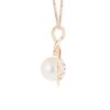 925 Sterling Silver 8MM Twist Freshwater Cultured Pearl and Diamond Pendant - Image 6