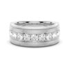 925 Sterling Silver 9MM Diamond Men Wedding Band