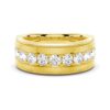925 Sterling Silver 9MM Diamond Men Wedding Band - Image 2