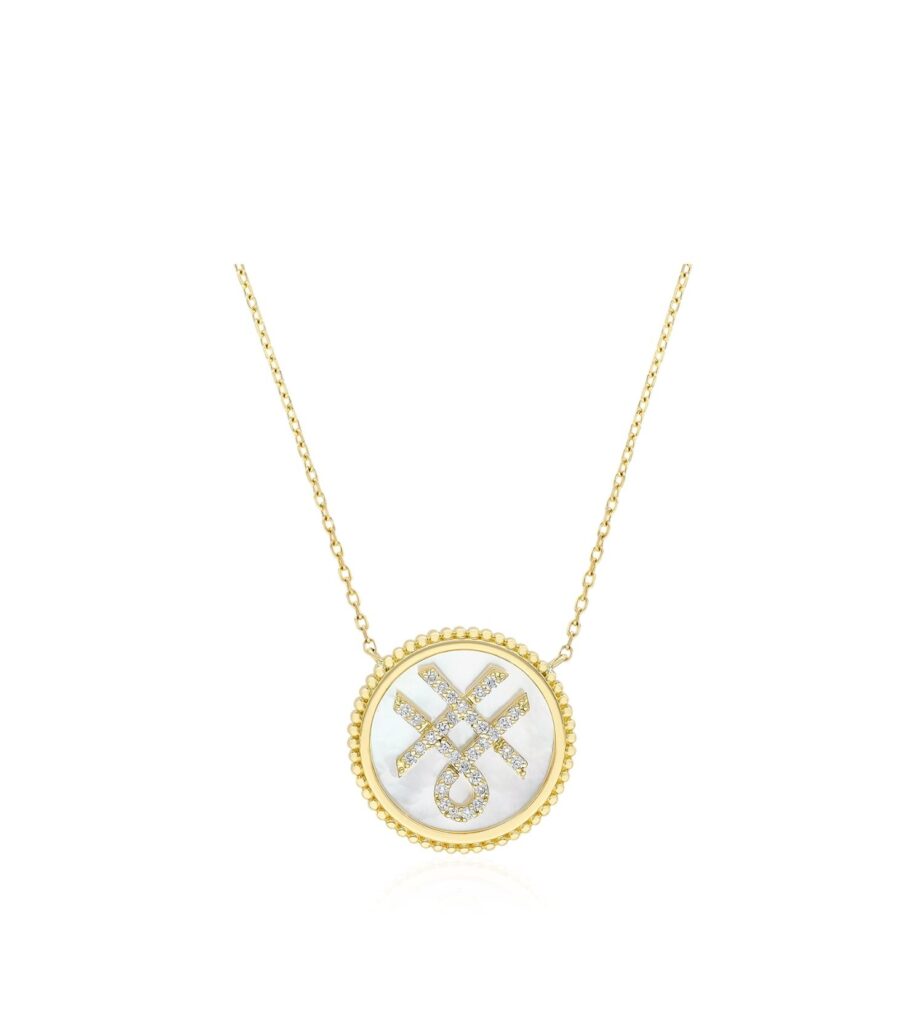 925 Sterling Silver Alfa Coin Diamond Pearl Pendant
