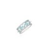 925 Sterling Silver Alma Aqua Mini Diamond Ring with aqua enamel inlay
