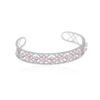 Gold-plated bangle with patterned surface and blush pink enamel