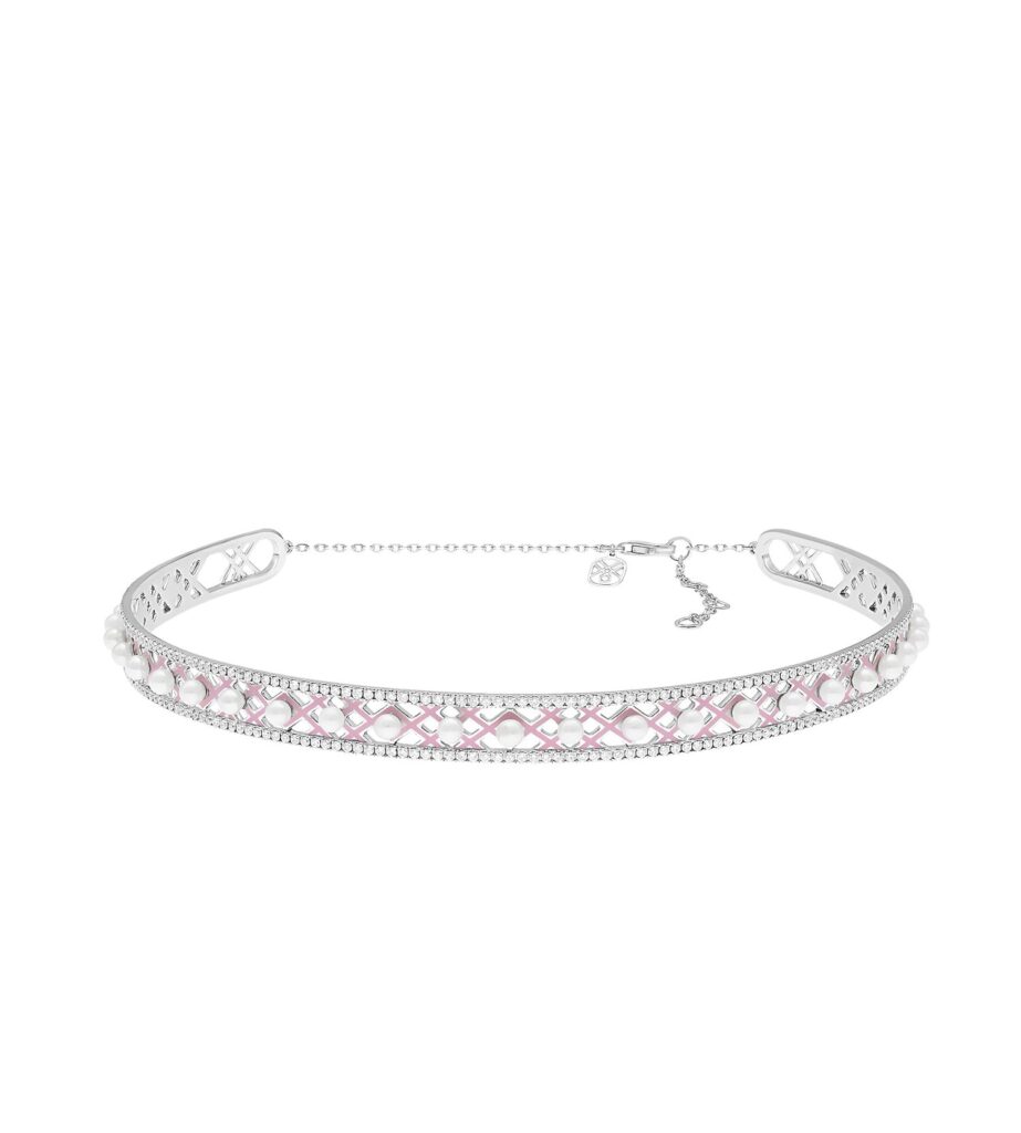 925 Sterling Silver Alma Blush Mini Choker Diamond