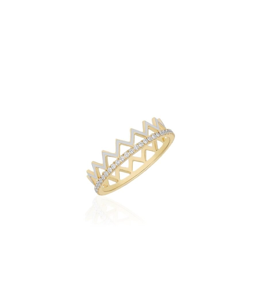 925 Sterling Silver Alma Ivory Fort Diamond Ring