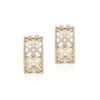 Mini hoop earrings with ivory enamel and diamond details