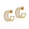 Sterling silver hoop earrings with premium CZ diamond accents