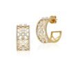 Gold-plated mini hoop earrings with a textured patterned finish