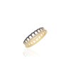 925 Sterling Silver Alma Lapis Arch Diamond Ring