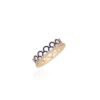 Sterling silver ring with bold duo dome silhouette and patterned inlay