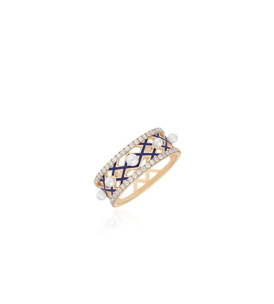 925 Sterling Silver Alma Lapis Mini Diamond Ring