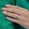 Mini diamond ring with Premium CZ Diamond accents and pave setting