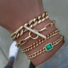 Cuban link bracelet featuring premium CZ diamonds and thick gold plating