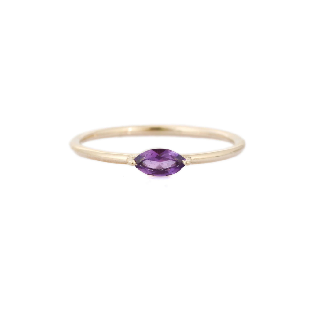 925 Sterling Silver Amethyst Stacking Ring