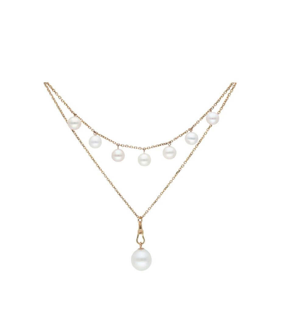 925 Sterling Silver Amulette Pearl Necklace