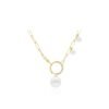 Gold-plated sterling silver pendant with pearl and diamond detail