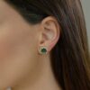925 Sterling Silver Andalus Green Onyx Diamond Earrings - Image 2