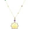 925 Sterling Silver Andalus Green Onyx Diamond Pearl Pendant - Image 3