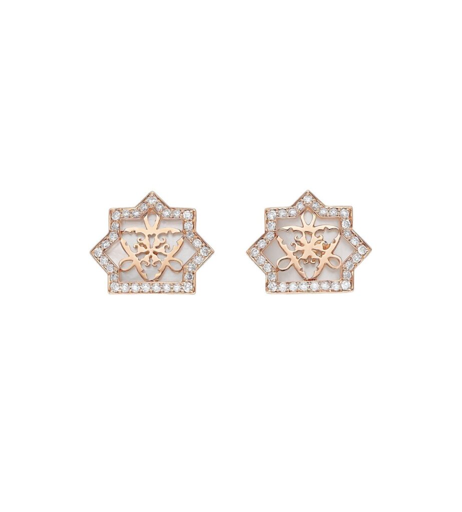 925 Sterling Silver Andalus Pearl Diamond Earrings