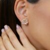 925 Sterling Silver Andalus Pearl Diamond Earrings - Image 2
