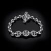 Antiquated ID bracelet with 5MM Open-Link design and toggle closure