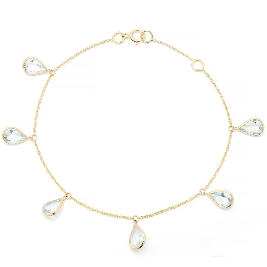 925 Sterling Silver Aquamarine Bracelet
