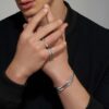 925 Sterling Silver Arc Triple Bangle - Image 2