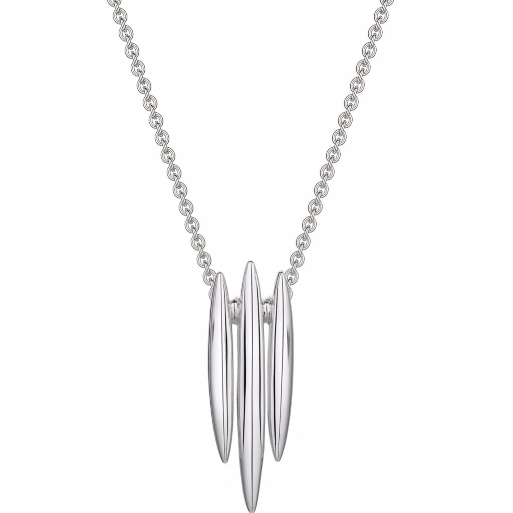 925 Sterling Silver Arc Triple Necklace
