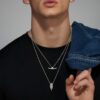925 Sterling Silver Arc Triple Necklace - Image 2