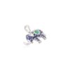 925 Sterling Silver Art Deco Emerald and Blue Sapphire Elephant Pendant - Image 2