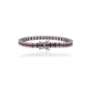 925 Sterling Silver Art Deco Ruby Diamond Tennis Bracelet - Image 2
