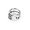 Gold-plated sterling silver ring with tri-link centre detail