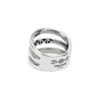 Gold-plated sterling silver ring with layered structured profile