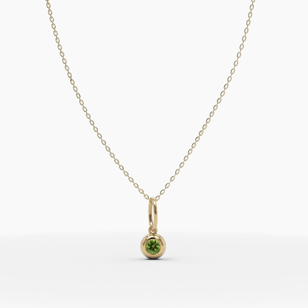 925 Sterling Silver August Birthstone Peridot Necklace