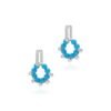 925 Sterling Silver Aura Turquoise Diamond Earrings in thick gold plating