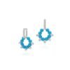 Turquoise and CZ diamond earrings with a refined modern design